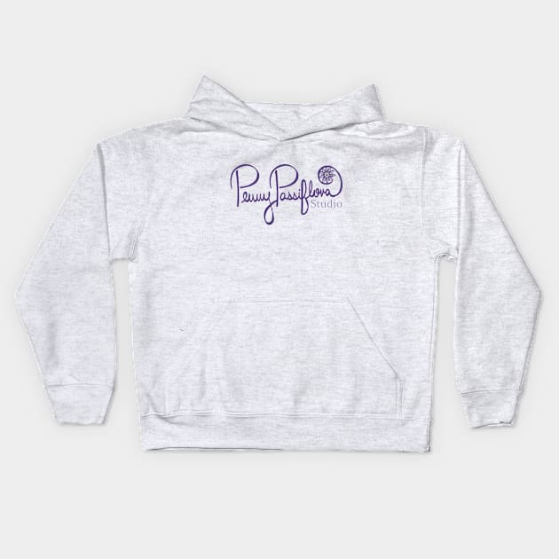 Penny Passiflora Purple Flower Artist Local Business Kids Hoodie by Penny Passiflora Studio